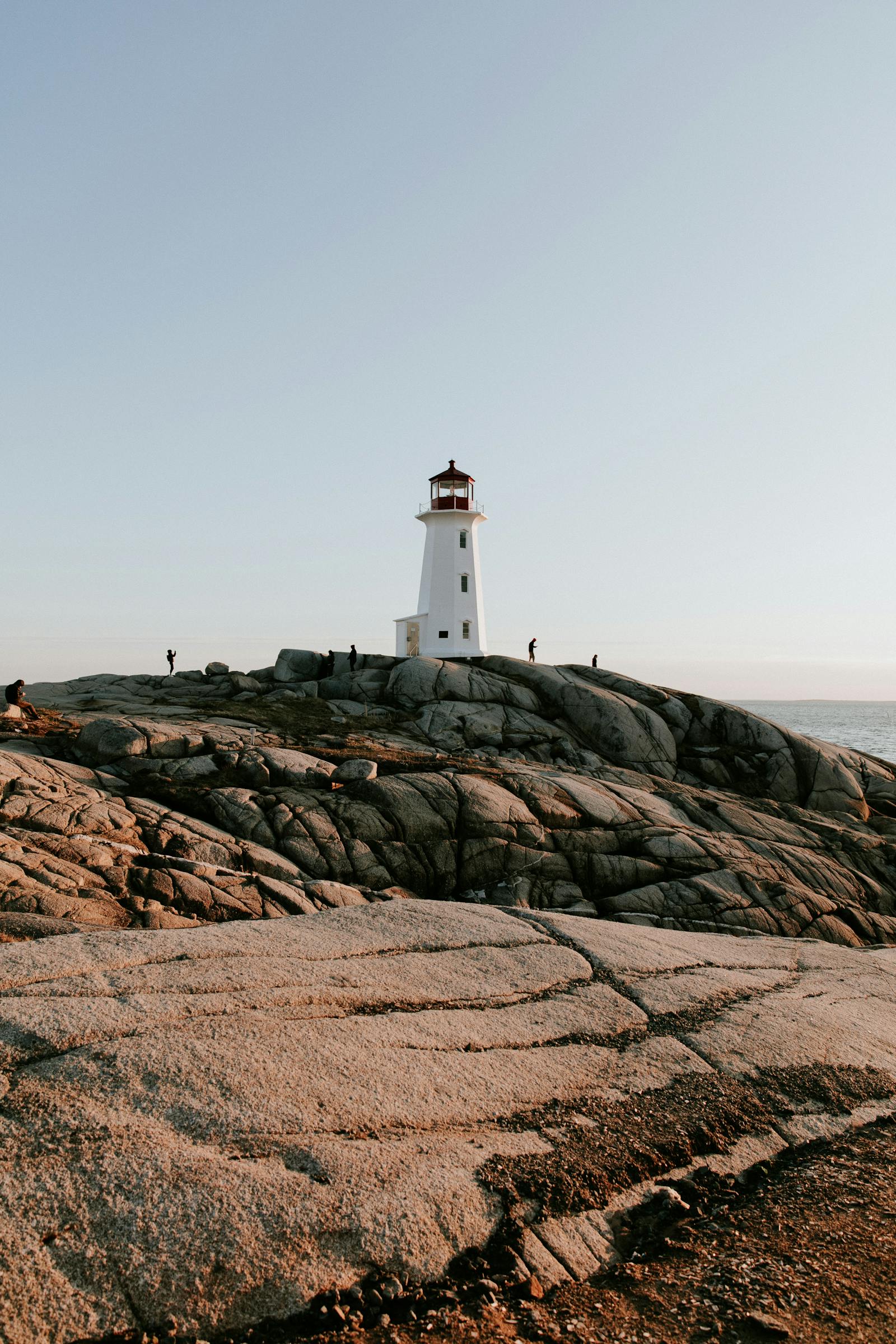 Peggy&rsquo;s Cove lighthouse on the Atlantic shore